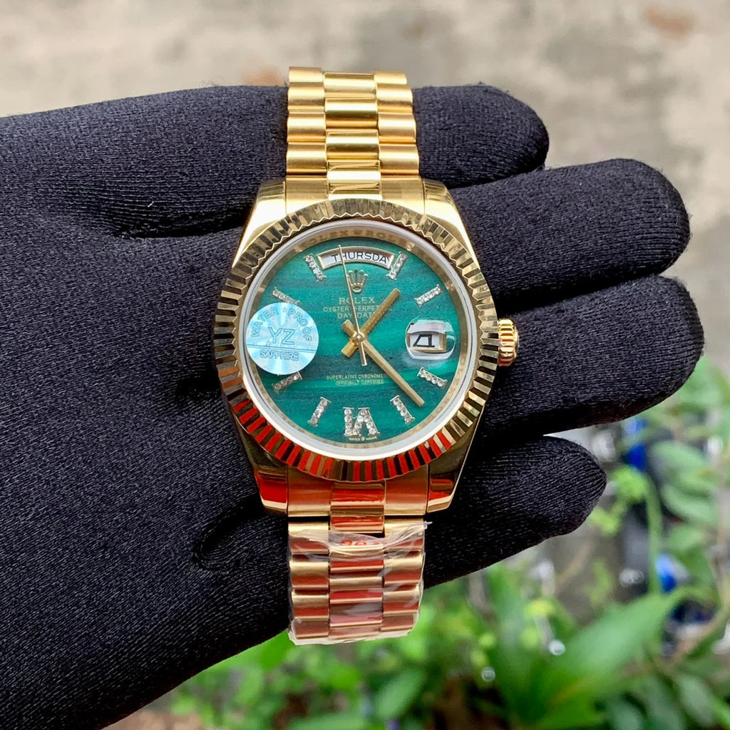 Rolex Day-Date Green Dial Diamond Figure