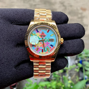 Rolex DayDate Oyster Perpetual Gold Puzzle Dial Yz
