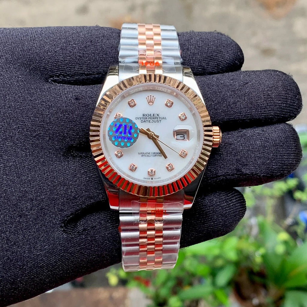 Rolex DateJust Jubilee White Dial RG Silver