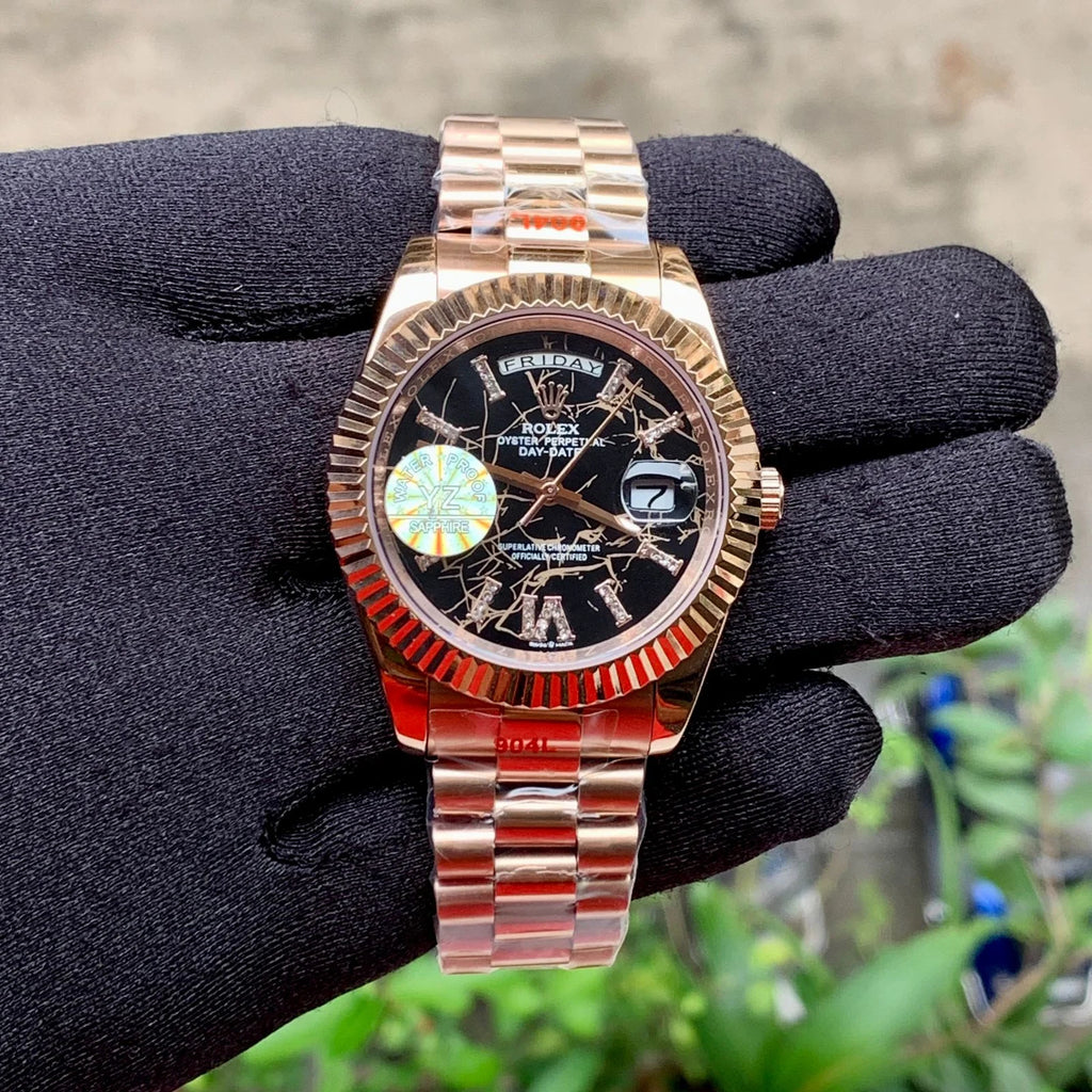 Rolex DayDate RG Eisenkiesek Dial Diamond Yz