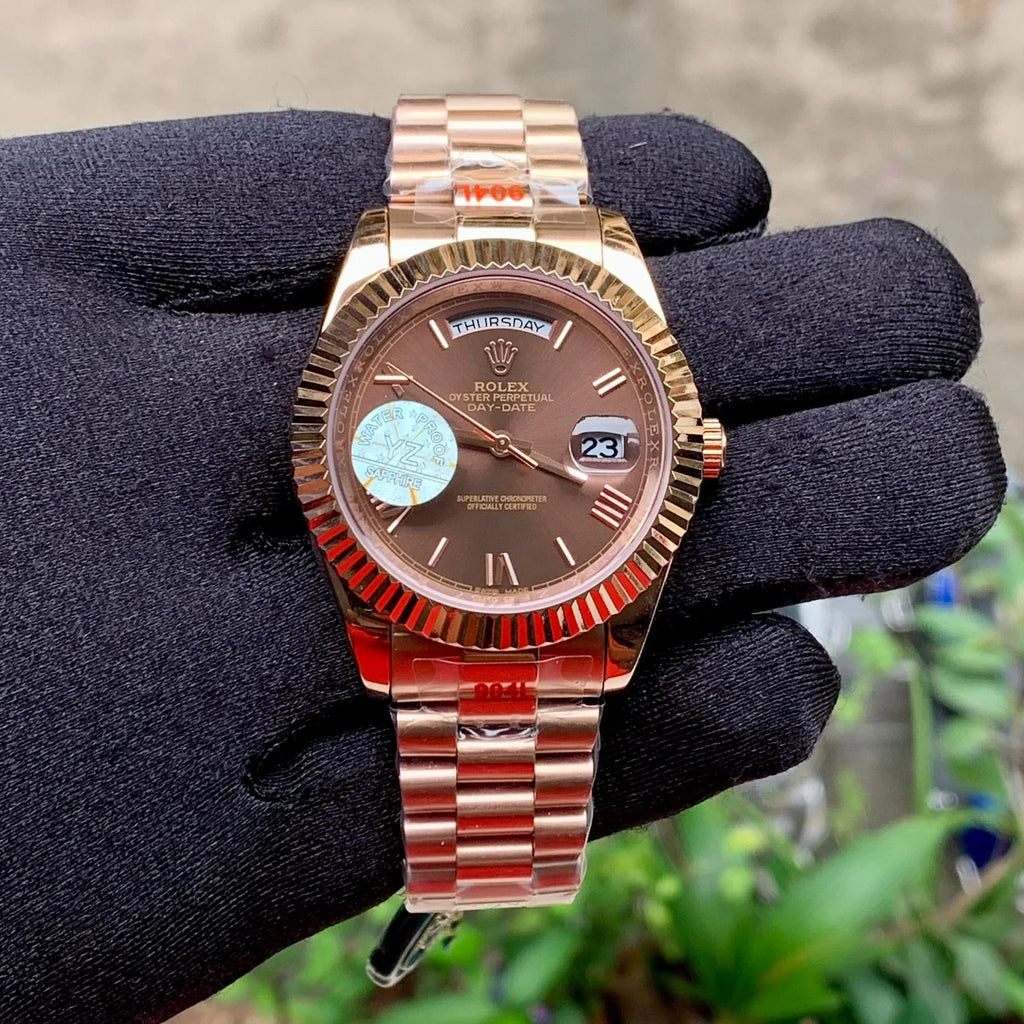 Rolex DayDate RG Brown Dial Roman Figure Yz