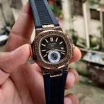 Patek Philippe Nautilus Engraved Black-RG Semi ETA