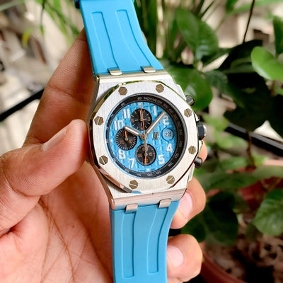 Audemars Piguet Offshore Chronograph Silver-Ice Blue