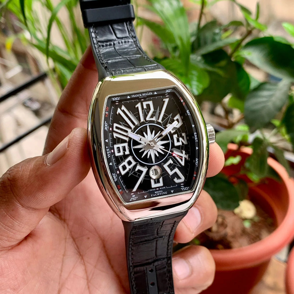 Franck Muller Vanguard Yachting Black Dial Leather