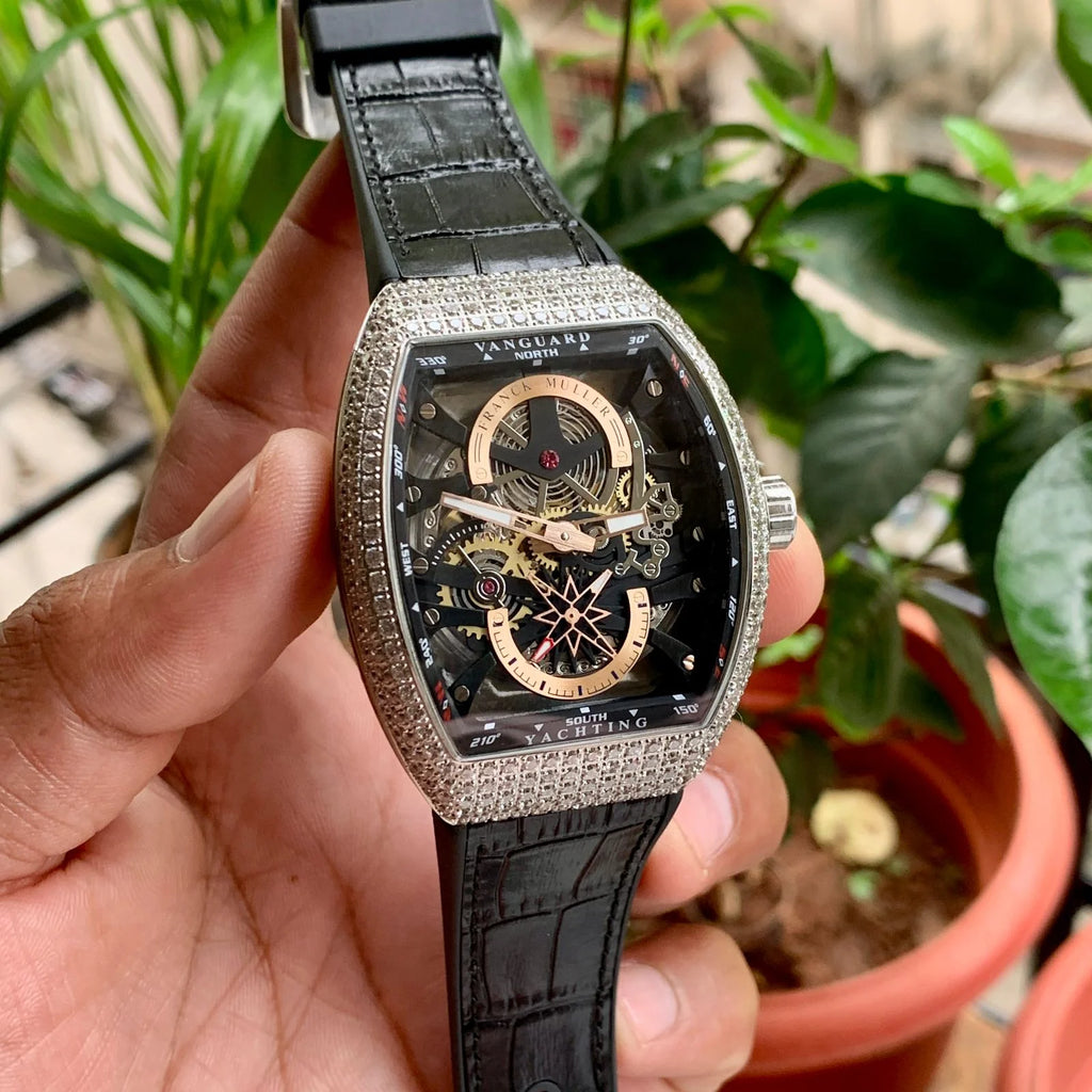 Franck Muller Vanguard Yachting Skeleton Diamond Black-Silver