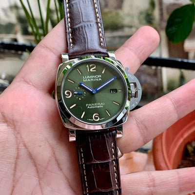 Luminor Panerai Marina Green Brown Leather