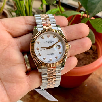 Rolex DateJust White Diamond Dial Semi ETA