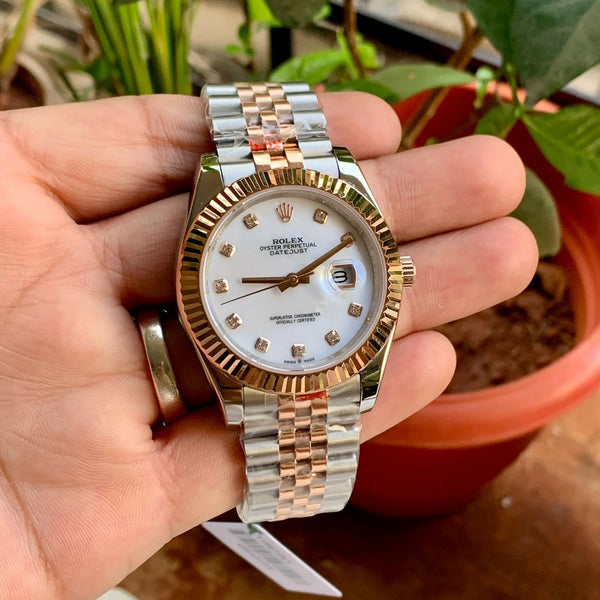 Rolex DateJust White Diamond Dial Semi ETA
