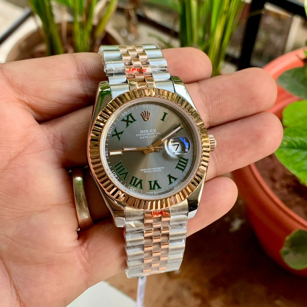 Rolex DateJust Roman Figure RG Bezel Semi ETA