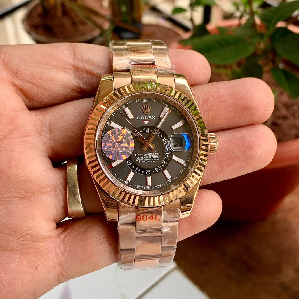 Rolex Sky-Dweller Oyster Rose Gold Chain