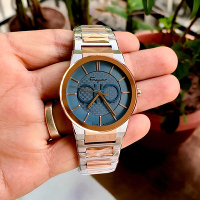Ferragamo Sapphire Chronographs RoseGold-Blue
