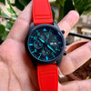 ساعة كرونوغراف IWC توب غان بإطار أحمر وأسود