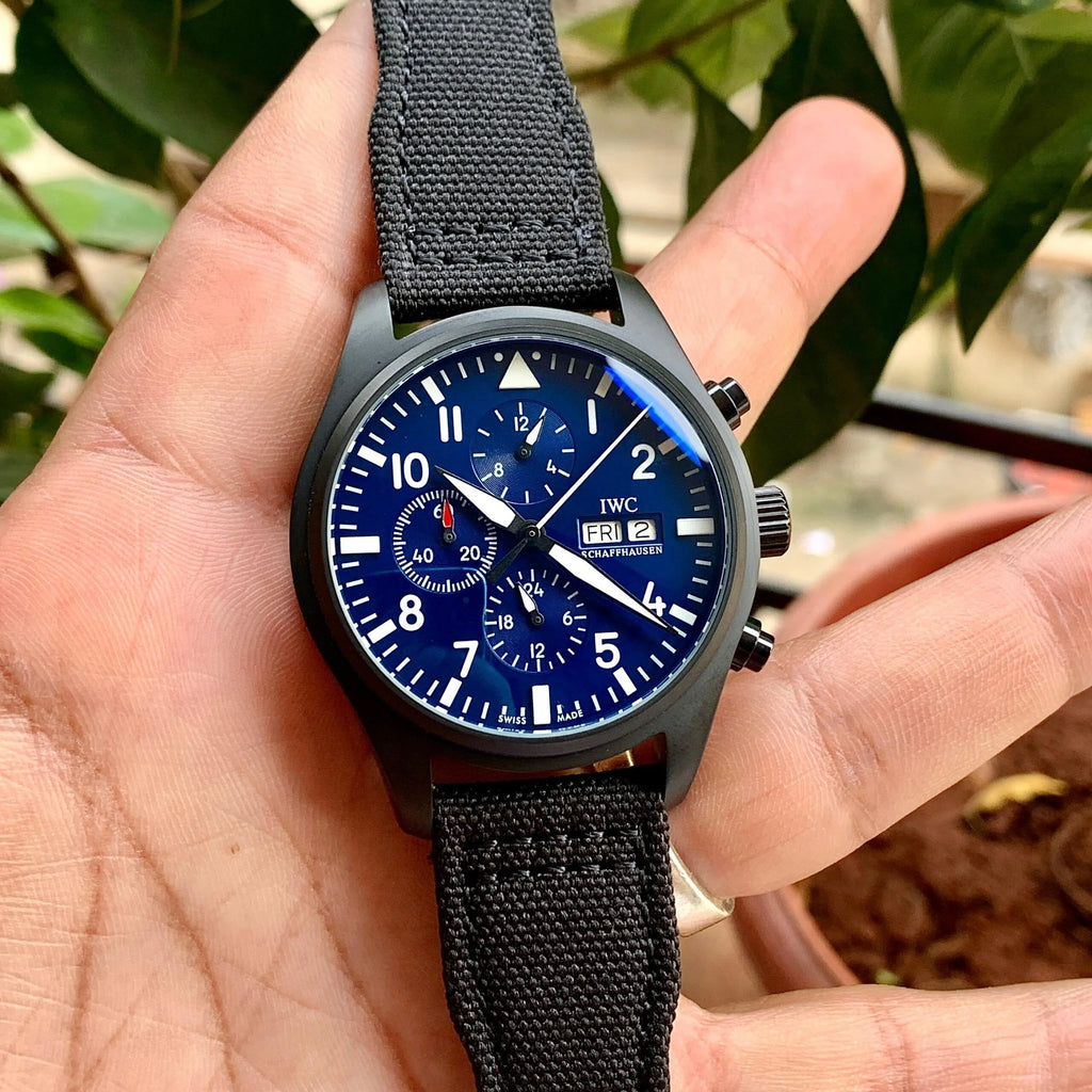 IWC Pilot’s Chrono Blue Dial-Black Strap