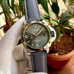 Luminor Panerai ESteel Verde Smeraldo Silver Bezel