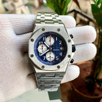 Audemars Piguet Royal Oak Offshore Silver-Blue Dial Chain