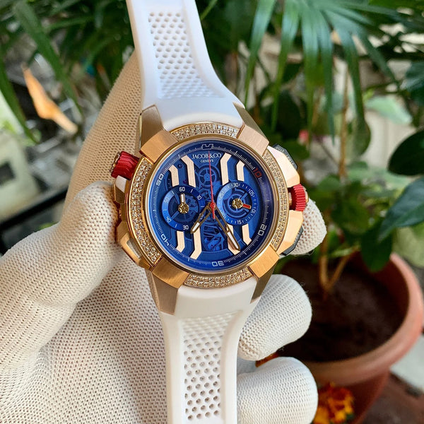 Jacob & Co Epic X Chrono Blue Dial Quartz Diamond