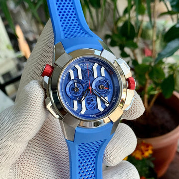 Jacob & Co Epic X Chrono Silver-Blue Strap Quartz