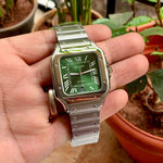 Cartier Santos De Silver Green Dial HQ