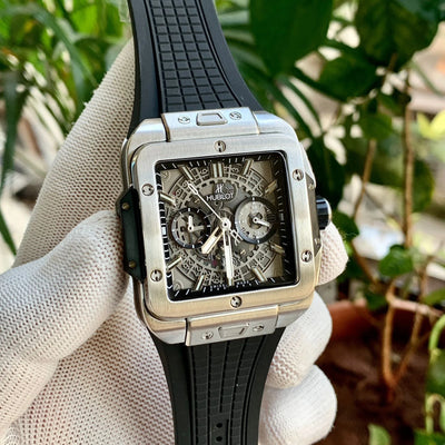 Hublot Square-Bang-Unico Silver Back-Open Quartz