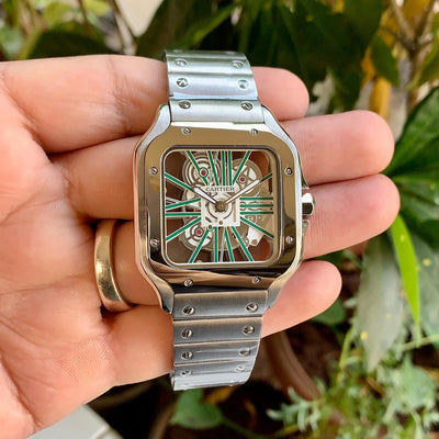 Cartier D’Santos Skeleton Silver Green HQ