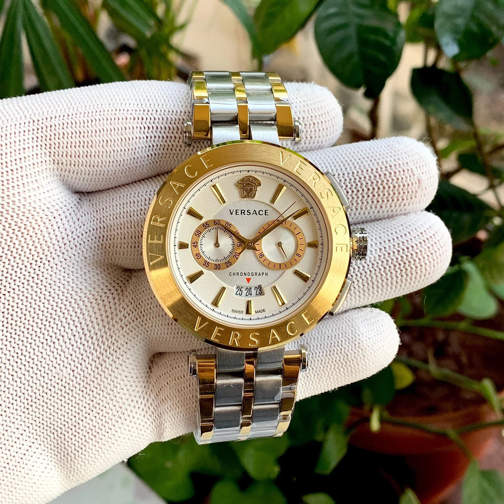 Versace Aion Chronograph White Two-Tone