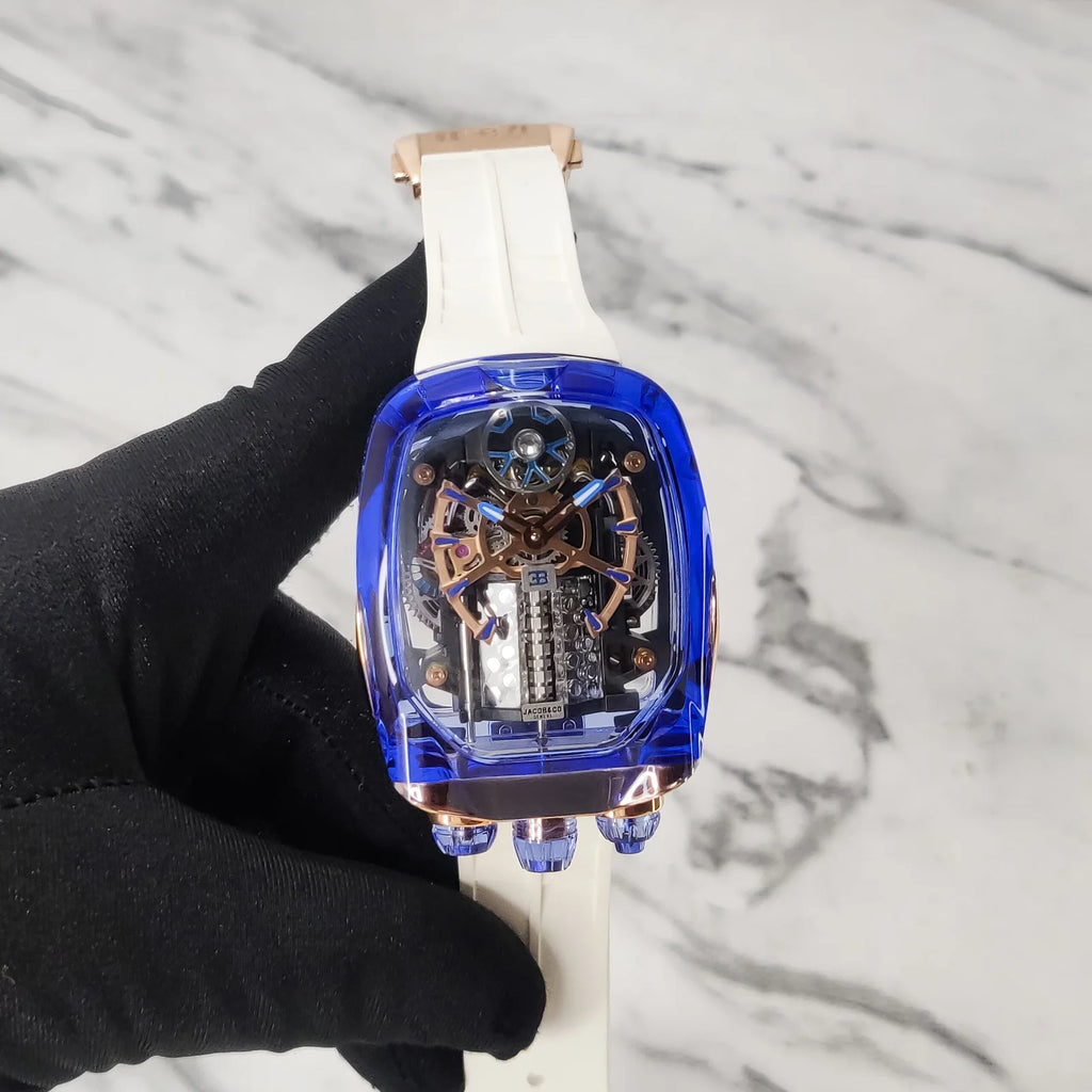 Jacob & Co. Bugatti Chiron Tourbillon Sapphire Crystal Blue