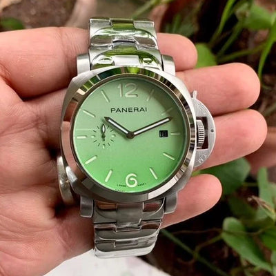 Luminor Panerai Due Pastello Green Back Open Limited Edition