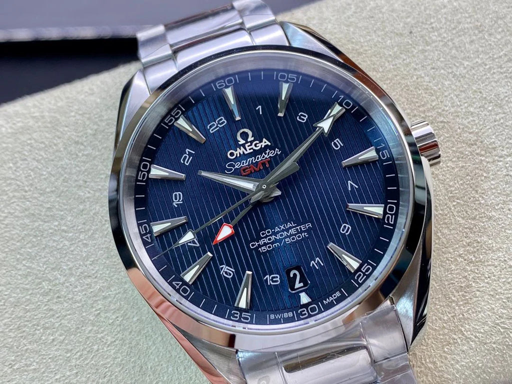 OMEGA Aqua Terra 150M GMT Blue VSF Swiss