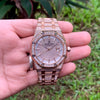Audemars Piguet Royal Oak RG-قرص أبيض مرصّع بالألماس