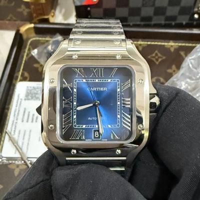 Cartier Santos Silver WSSA0030 Blue J12 Swiss
