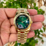 Rolex Day Date Gold Green Dial Roman Number Semi ETA Quality