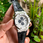 Audemars Piguet Chronograph Royal Oak Silver Offshore Leather