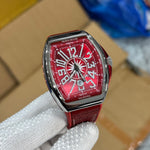 Franck Muller Vanguard Automatic Steel Dial Leather Strap