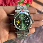 Rolex DateJust Oyster Green Dial Plain Bezel