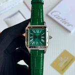 Cartier Santos Dumont Bronze Dial Leather Strap Watch