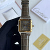 Cartier Santos Dumont Bronze Dial Leather Strap Watch