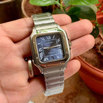 Cartier Santos De Silver Blue ₹7999