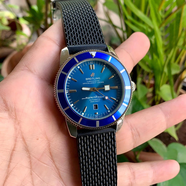 Breitling SuperOcean Heritage Blue Dial Black Chain