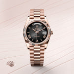 Rolex Day-Date Slate Ombre Rose Gold Black Dial 2024