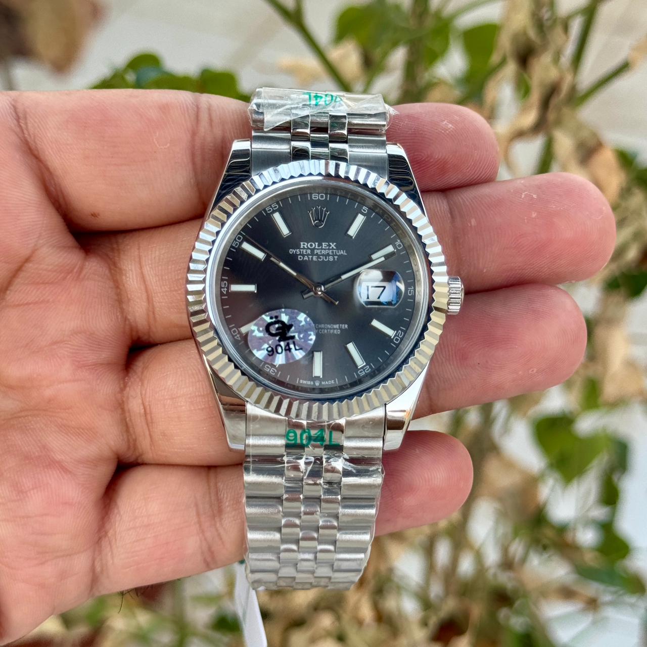 Rolex Date Just 41 Semi ETA Grey Dial Jubilee Bracelet