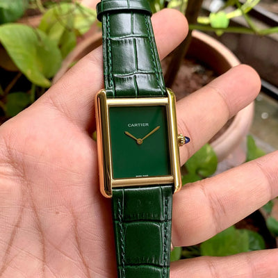 Cartier TANK MUST LARGE Green-Gold Unisex