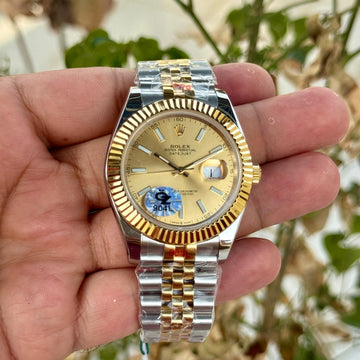 Rolex Date Just 41 SEMI ETA Silver Gold