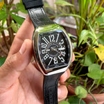 Franck Muller Vanguard Yachting Silver-Black Dial Leather