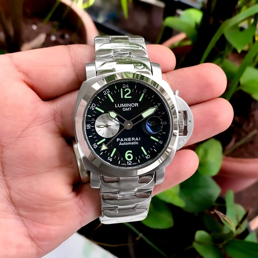 Luminor Panerai GMT PAM Silver Automatic