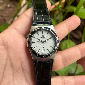 Omega Constellation Co-Axial Silver Bezel White