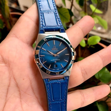 Omega Constellation Co-Axial Blue-Silver DT Bezel