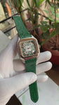 Cartier D’Santos Skeleton Green Leather