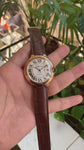 Cartier Ballon Bleu Gents RGold-Brown Leather