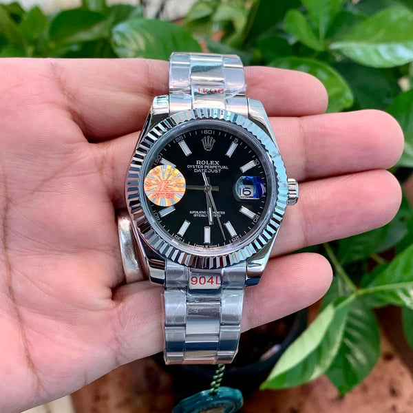 Rolex DateJust Silver-Black Fluted Bezel Yz Factory