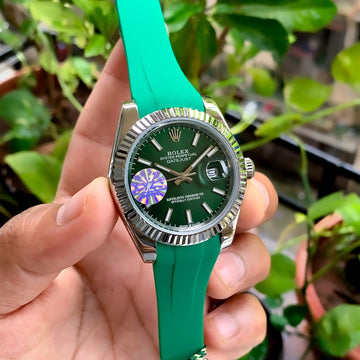 Rolex DateJust Green Dial Rubber Automatic